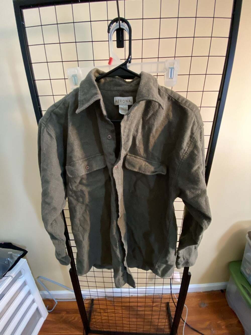Merona Vintage Green Cotton Long Sleeve Button-Down Shirt Size L